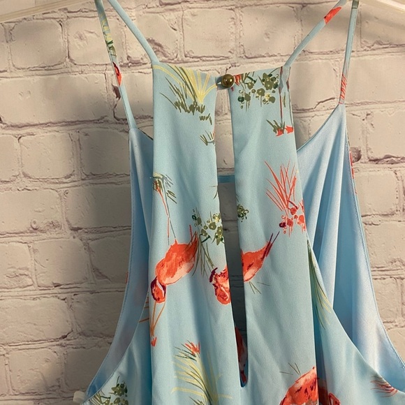 Le Kate NEW flamingo print ladies shorts romper whimsical artsy spring Large - Picture 8 of 8